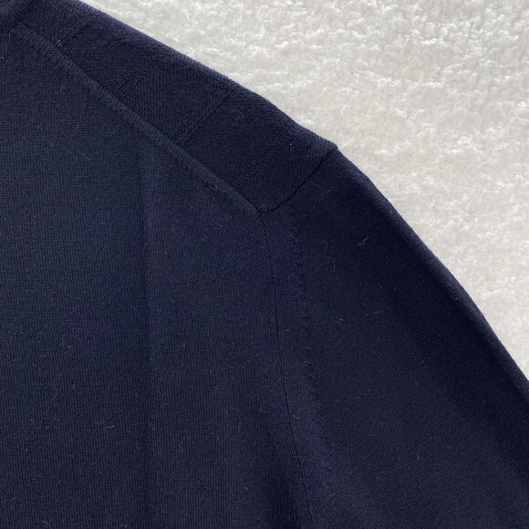 Banana Republic Sweater Mens Large Blue Fine Italian Merino Wool Preppy V-Neck - Picture 8 of 16